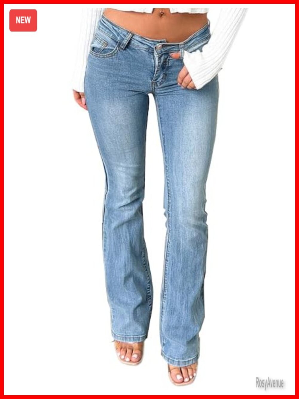 Women's Low Rise Stretch Skinny Vintage Flare Jeans